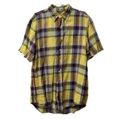 ラルフローレン シャツ 半袖 チェック イエロー アメカジ