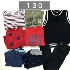 ⑧【8点】130 男の子 まとめ売り UNIQLO 秋冬 春夏 通学 セット