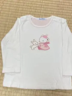 familiar 刺繍長袖Tシャツ 80