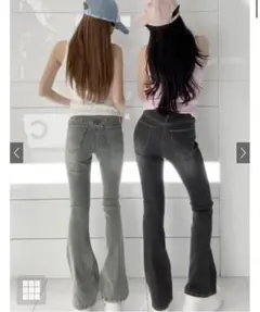 グレイル　GRL ストレッチフレアデニムパンツ　デニム　新品