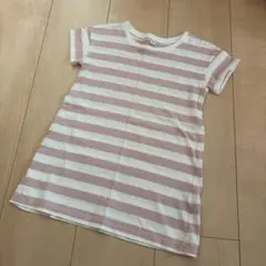 無印良品ボーダーワンピース　サイズ100ピンク