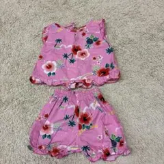 ピンク 花柄 ベビー服セット　かりゆし