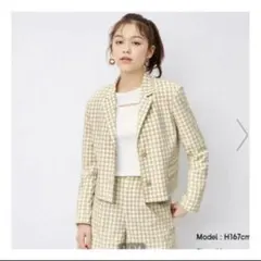 GU クロップドジャケット ギンガムチェック セットアップ