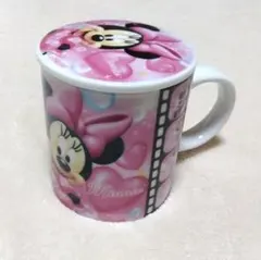 【未使用品】ディズニー ミニーマウス 蓋付きマグカップ ピンク ハート