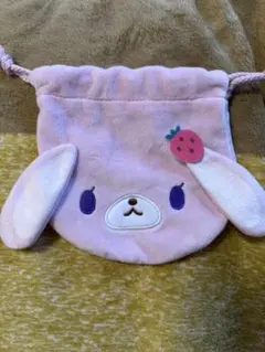 シュガーバニーズ　ふわふわ巾着　ストロベリーうさ
