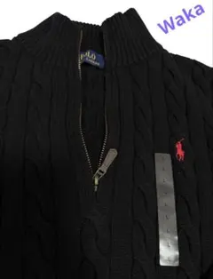 人気❗️Polo Ralph Lauren クォータージップ L黒 新品
