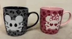 ミッキー&ミニー　スカル レオパード柄 マグカップ 2個セット