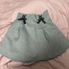 Ank Rouge ギンガムチェック ミニスカート リボン付き