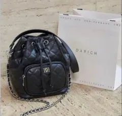 DARICH キルティング 巾着 ショルダーバッグ ブラック ノベルティー 