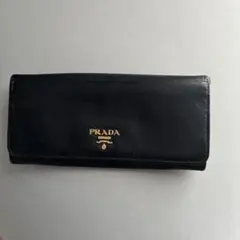 値下げ！美品！PRADA ブラック レザー 長財布