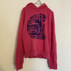 《ディースクエアード》スウェット プリント プルオーバー パーカー ピンク 古着