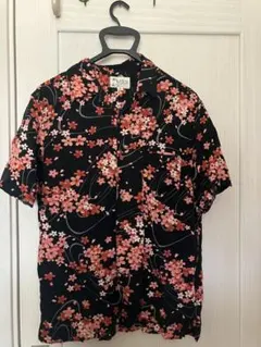 Roushatteビンテージ　アロハシャツ　桜　Mサイズ　和柄のサムネイル