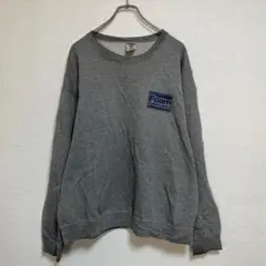 ジャージーズ】90sスウェット　ダークグレー　企業ロゴ　ワンポイントロゴ裏毛99