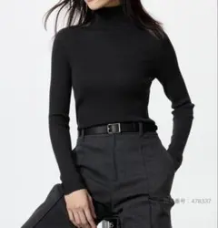 UNIQLO メリノ リブタートルネックセーター S