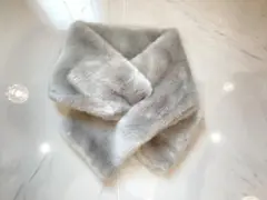 グレー ファー ネックウォーマー