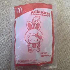 キティ　カラフルバニー ラズベリー　ぬいぐるみキーホルダー