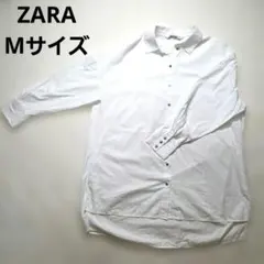 ZARA ザラ 白シャツ M オーバーサイズ 長袖シャツ ホワイト レディースのサムネイル