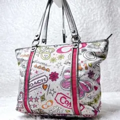 COACH Poppy Butterfly Tote Bag Pink Y2Kのサムネイル