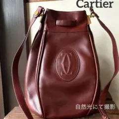 Cartier ショルダーバッグ レザー ボルドー マストライン 巾着のサムネイル