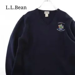 【希少デザイン】L.L.Bean エルエルビーン Vネックコットンニット 刺繍入