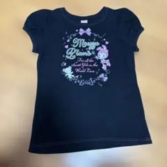 平成レトロ メゾピアノ ベリエちゃん くま 黒Tシャツ リボン ハート 140