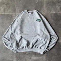 00s Champion 企業ロゴスウェット 裏起毛 灰 2XL A385 前V