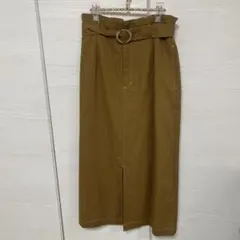 ベルト付き タイトスカート ひざ下丈
