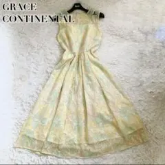 美品✨グレースコンチネンタル ワンピース 花柄 レース フレア チュール