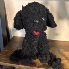 ★ハンドメイド★ もふもふ トイプードル ぬいぐるみ ブラック 大サイズ ☆ハンドメイド☆ もふもふ トイプードル ぬいぐるみ ブラック 大