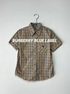 BURBERRY BLUE LABEL ワンポイント刺繍 半袖シャツ 38