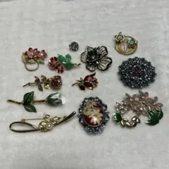 花柄ブローチ 12点セット