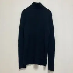 【ユニクロ】UNIQLO タートルネックニット セーター長袖 黒 毛100% L