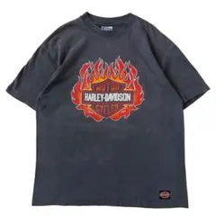 激レア harley davidson フレイム hanes tシャツ 80s~