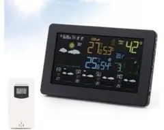 イデアインターナショナル 電波LEDウェザーステーション フラット
