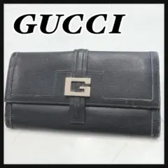 GUCCI ブラックレザー長財布 レディース 送料無料