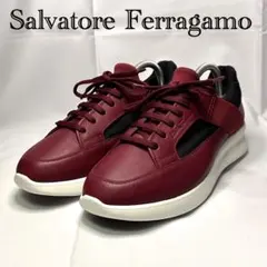 美品☆フェラガモ☆メンズ レザースニーカー☆レッド☆ブラック☆近年モデル☆342のサムネイル
