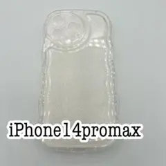 iPhone14promaxケース プクプク クリアケース クリア　透明