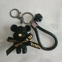 じゃらじゃらキーホルダー バッグチャーム クマ くま ベアー ブラック