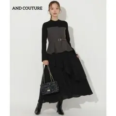 AND COUTURE ニット切替アシンメトリーワンピース 25AW