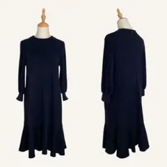 F by ROSSO エフバイロッソ 長袖 ワンピース ブラック系 ポンチ 38