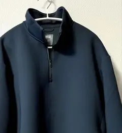 美品★UNIQLOウルトラストレッチドライスウェットハーフジッププルオーバー L
