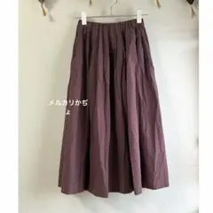 USED*bulle de savon タックフレアスカート 綿麻混のサムネイル