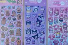 カラフルなキャラクターシールセット、デコレーションや手帳に最適。