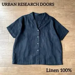 アーバンリサーチ DOORS リネン100% オープンカラーシャツ BK 短丈のサムネイル