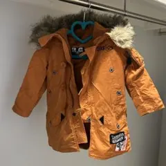 『お得』ヒスミニ　オレンジ フード付きダウンコート