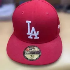 New Era 59FIFTY LAロゴキャップ レッド 7 3/8