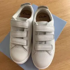 Clarks 白　スニーカー　レザー　US12 19cm 革靴