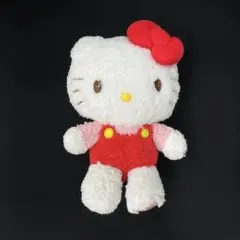 ハローキティ ぬいぐるみ　赤　オーバーオール