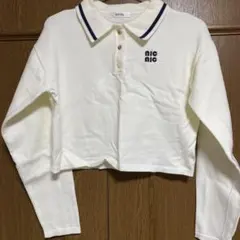 ナイスクラップ　ポロ襟ニット　ホワイト