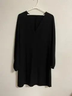 ZARA WOMAN ブラック Vネック ワンピース L